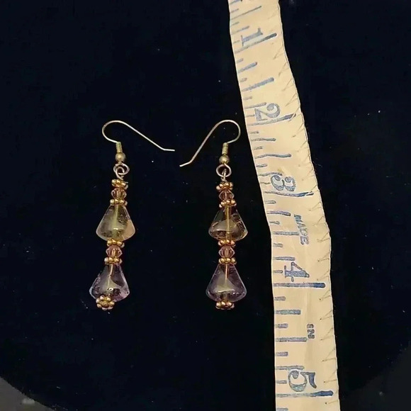 Sterling Silver and gem crystal Earrings - Picture 2 of 2